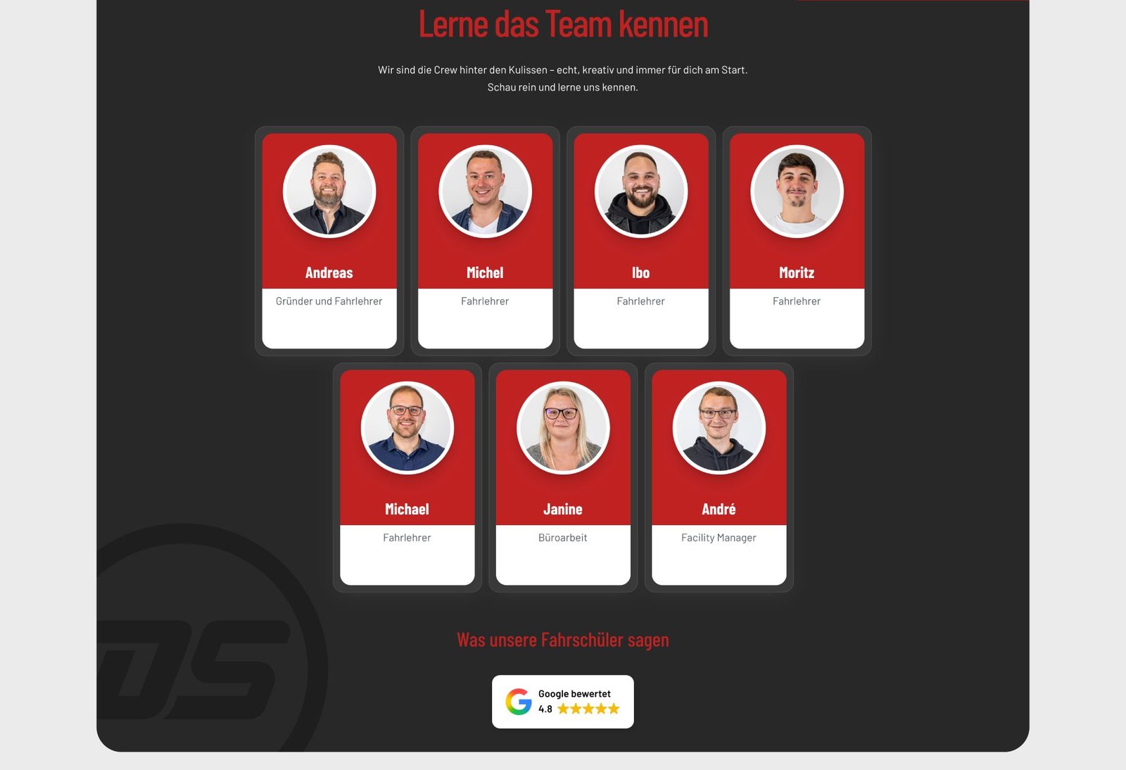 Website — meet the team